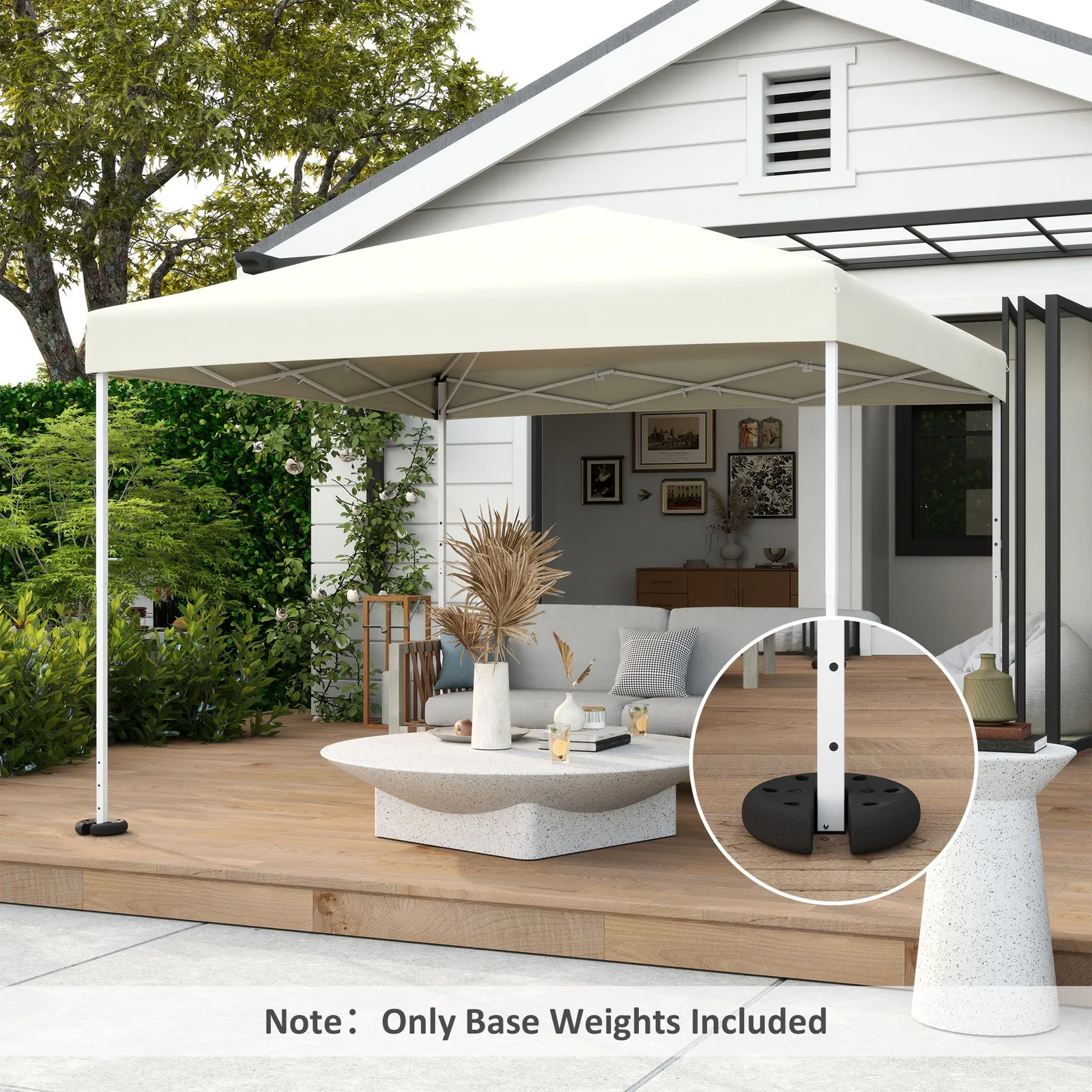 OUTSUNNY Tent Weight Base 4pcs Gazebo Foot Leg Pole Anchor Weights Marquee in Black