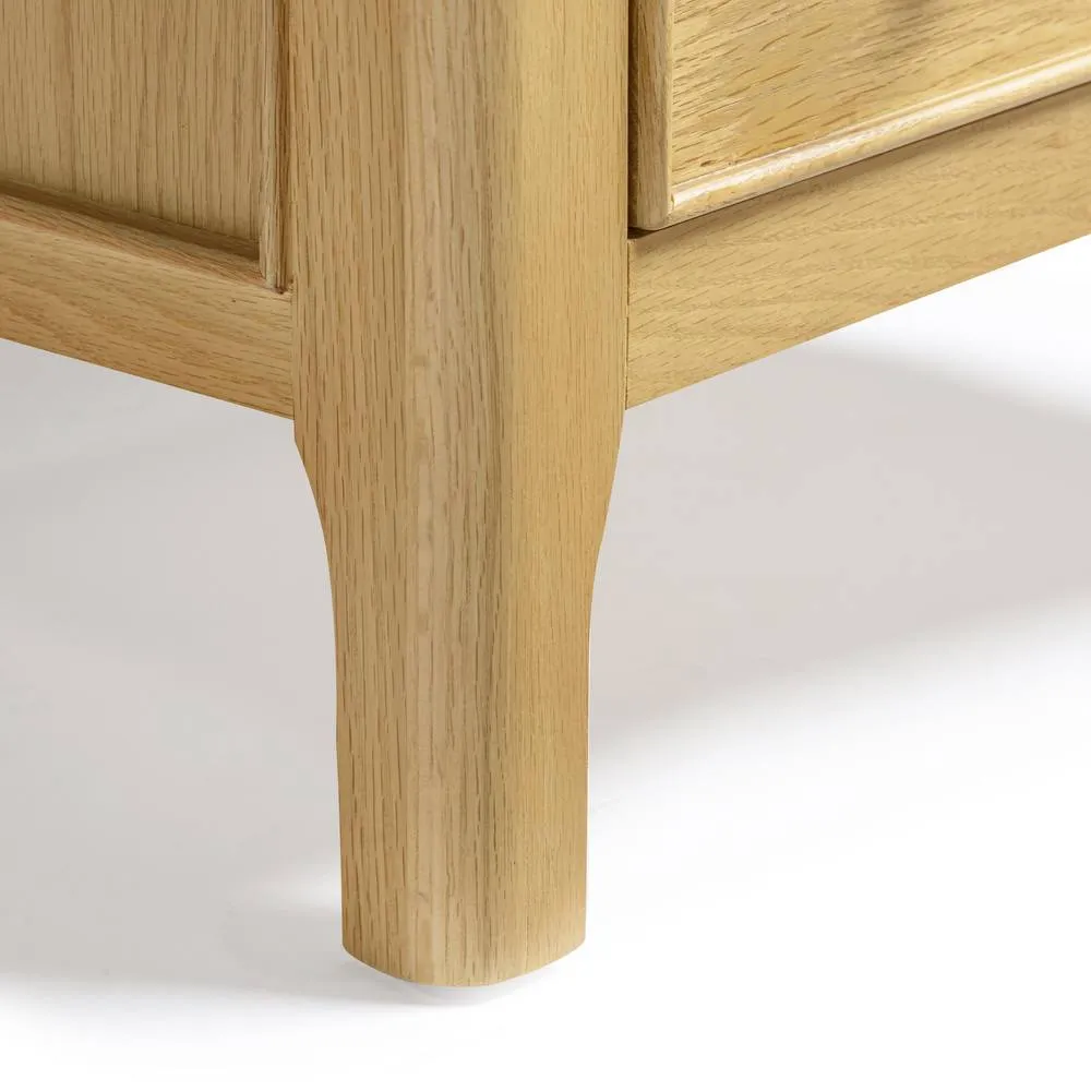 FurnitureboxUK Belle 4 Drawer Solid Oak Wood Chest of Drawers in Light Brown 6