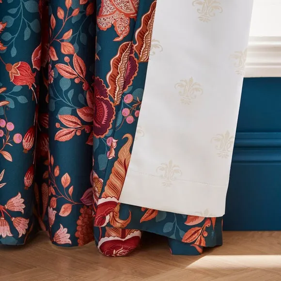 Dorma Tree of Life 100% Cotton Sateen Blackout Pencil Pleat Curtains 4