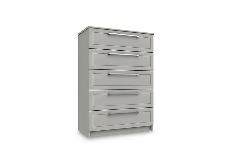 Bexley 5 Drawer Chest - Light Grey