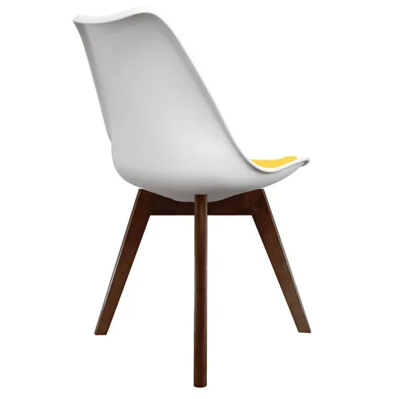 Fusion Living Soho White Plastic Dining Chair with Squared Legs 5