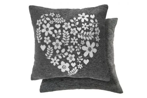 New Edge Blinds Love Heart Cushion Cover in Grey