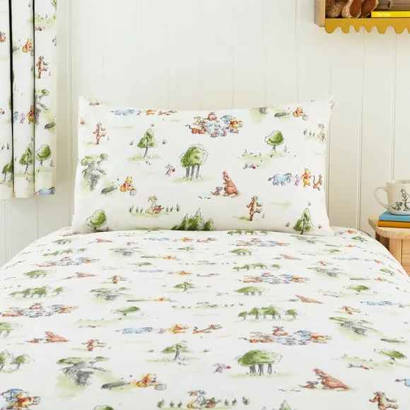 Disney Winnie the Pooh Watercolour Cotton Duvet Cover and Pillowcase Set 3
