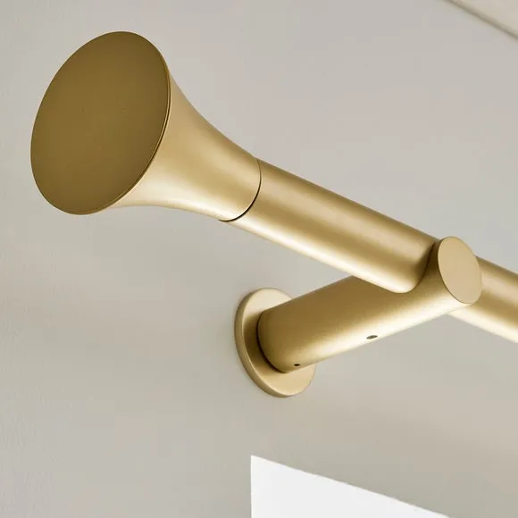 Flush Trumpet Fixed Metal Curtain Pole with Rings 3