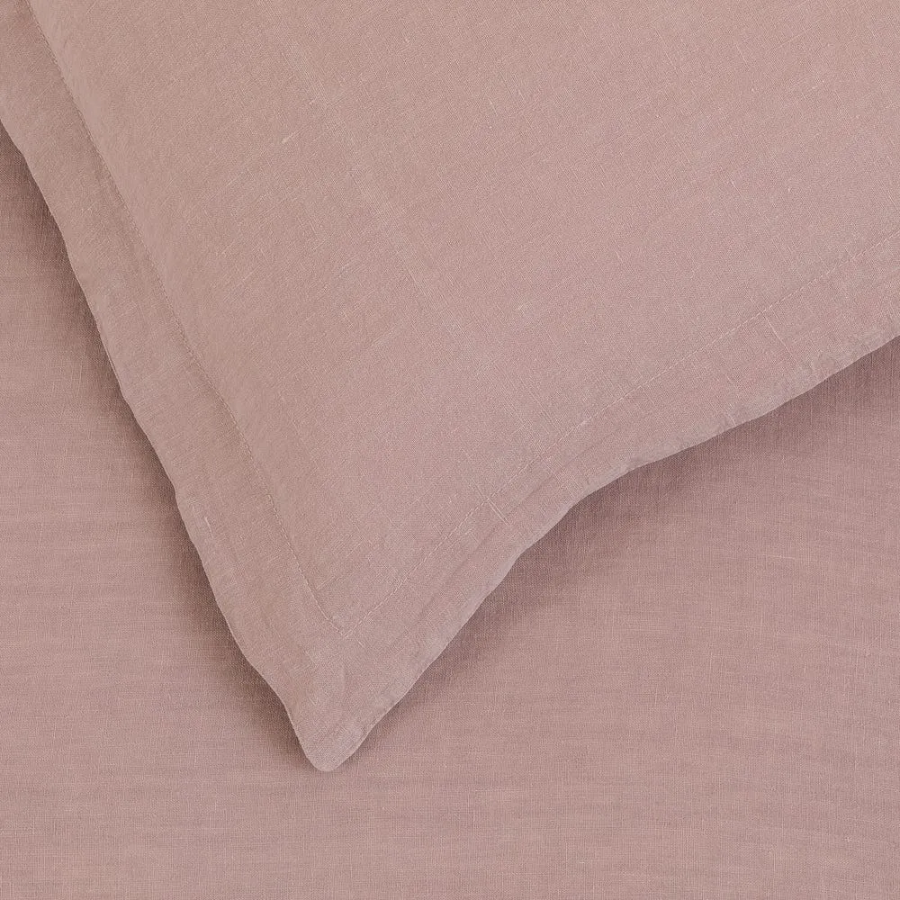 Heal's Washed Linen Dusky Pink Oxford Pillowcase 2
