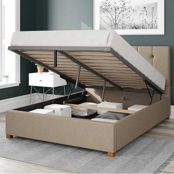 Hepburn Eire Linen Ottoman Bed Frame 2