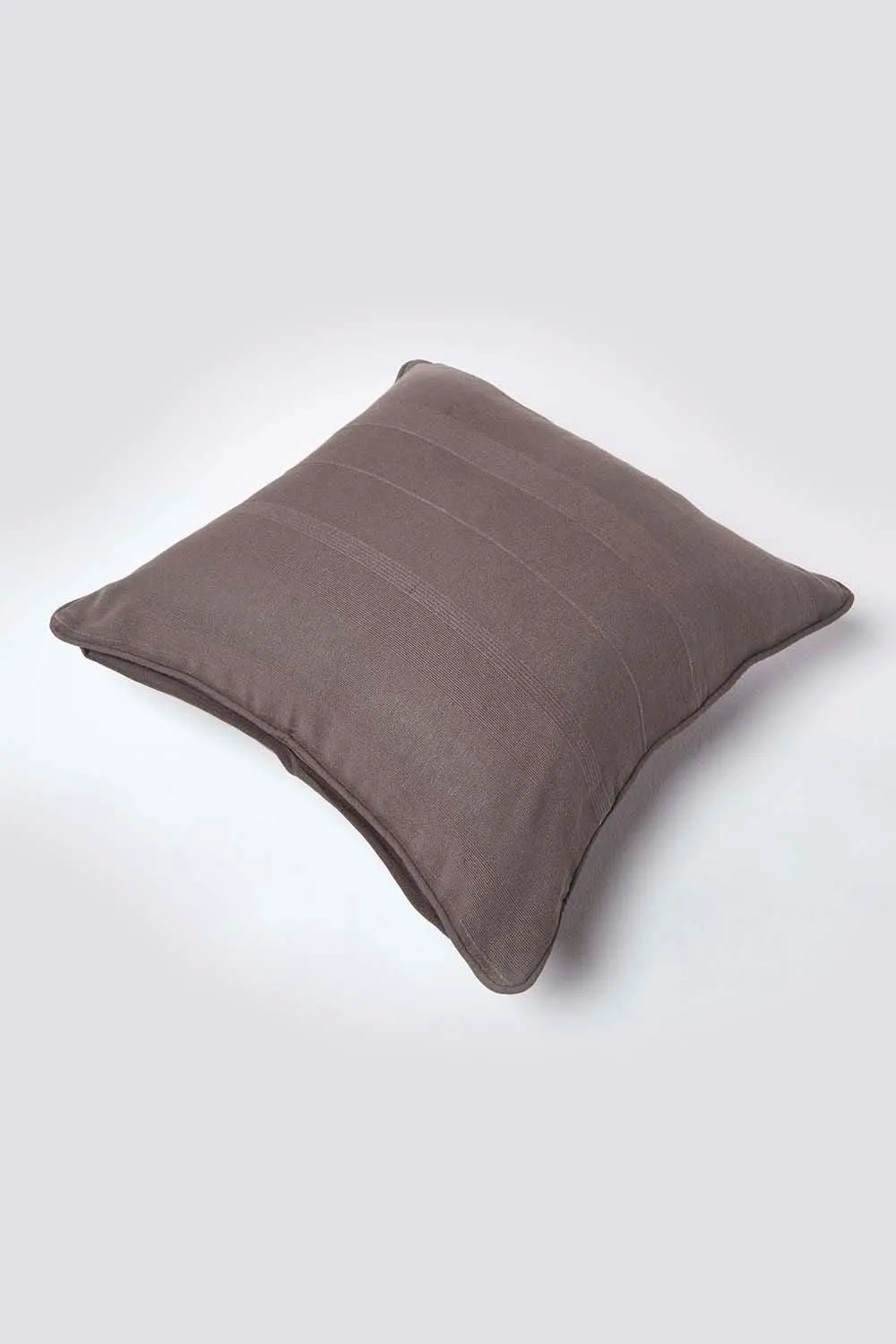 Homescapes Cotton Rajput Ribbed Cushion Cover in Charcoal 3