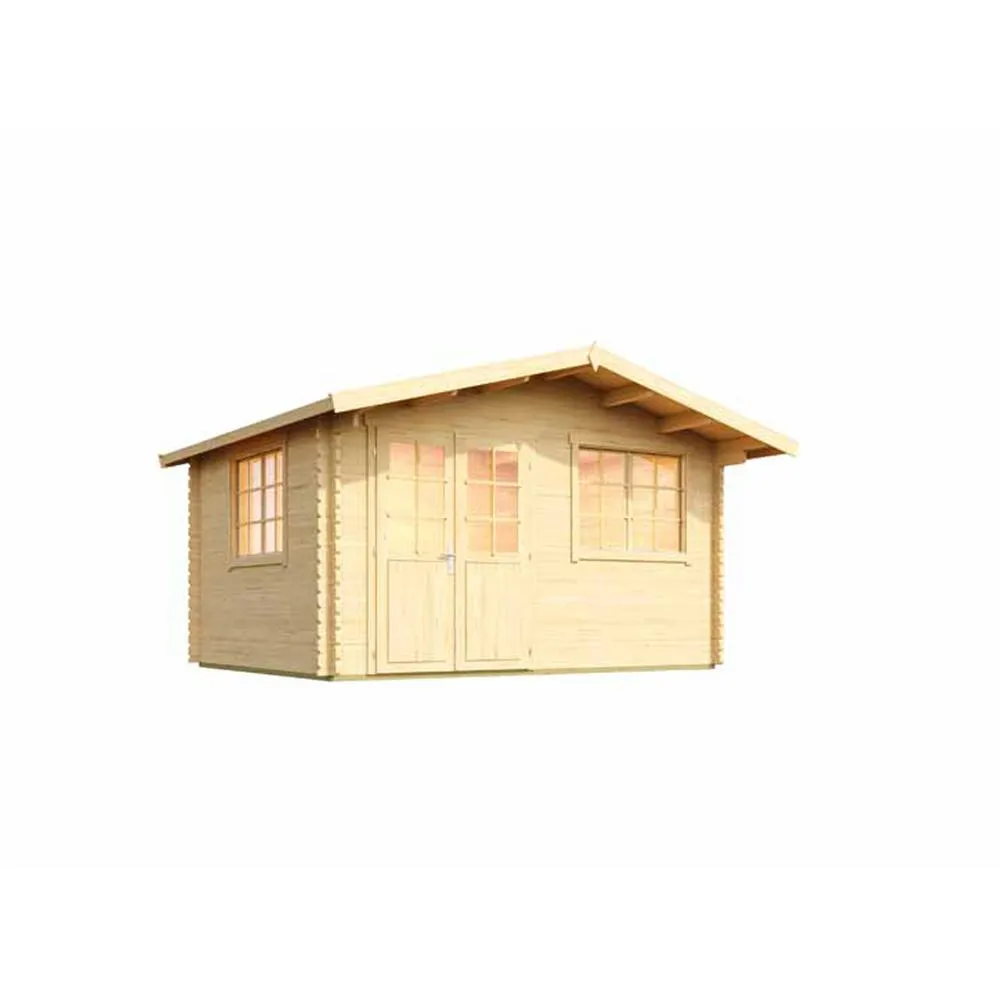 Lasita Maja Ltd Norderney 2-Log Cabin, Garden Room, Home Office - L444.6xW390xH256.5cm in Light Brown 2