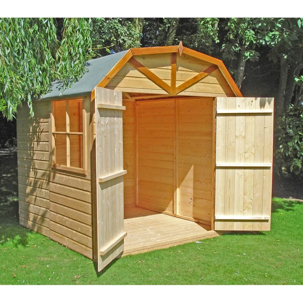 Shires Barn Double Doors Tongue & Groove Garden Shed Workshop Approx 7x7 ft in Light Tan 2