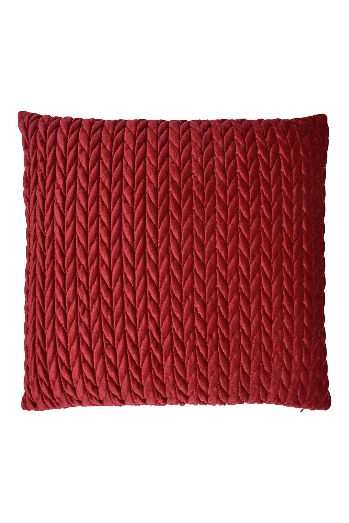 Laurence Llewelyn-Bowen 'Amory' Luxe Velvet Filled Cushion in Red 2