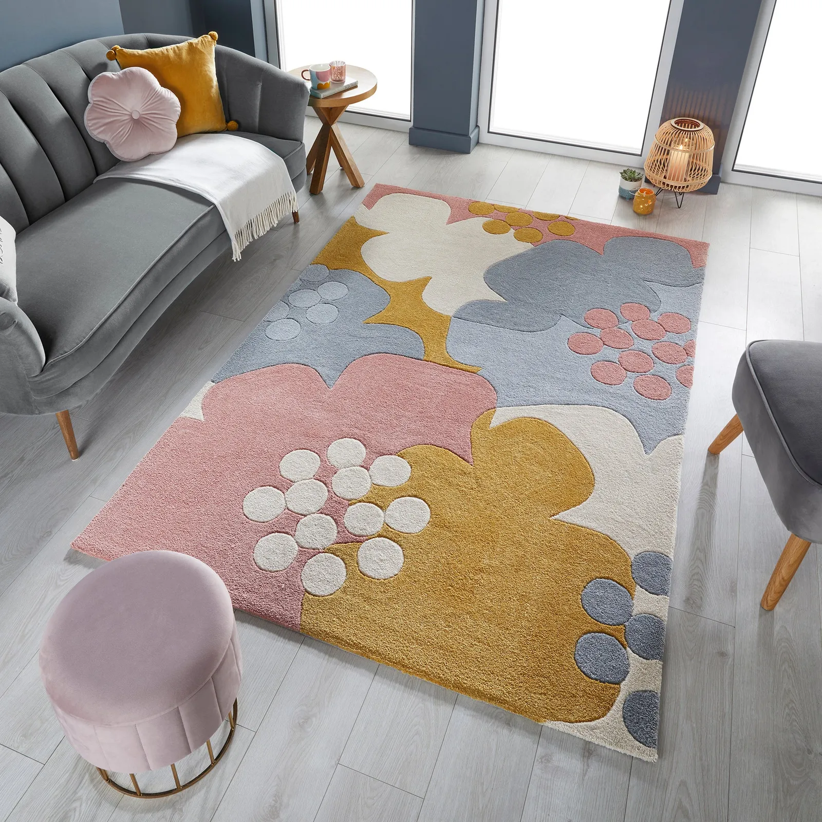 Retro Floral Rug Retro Floral Ochre