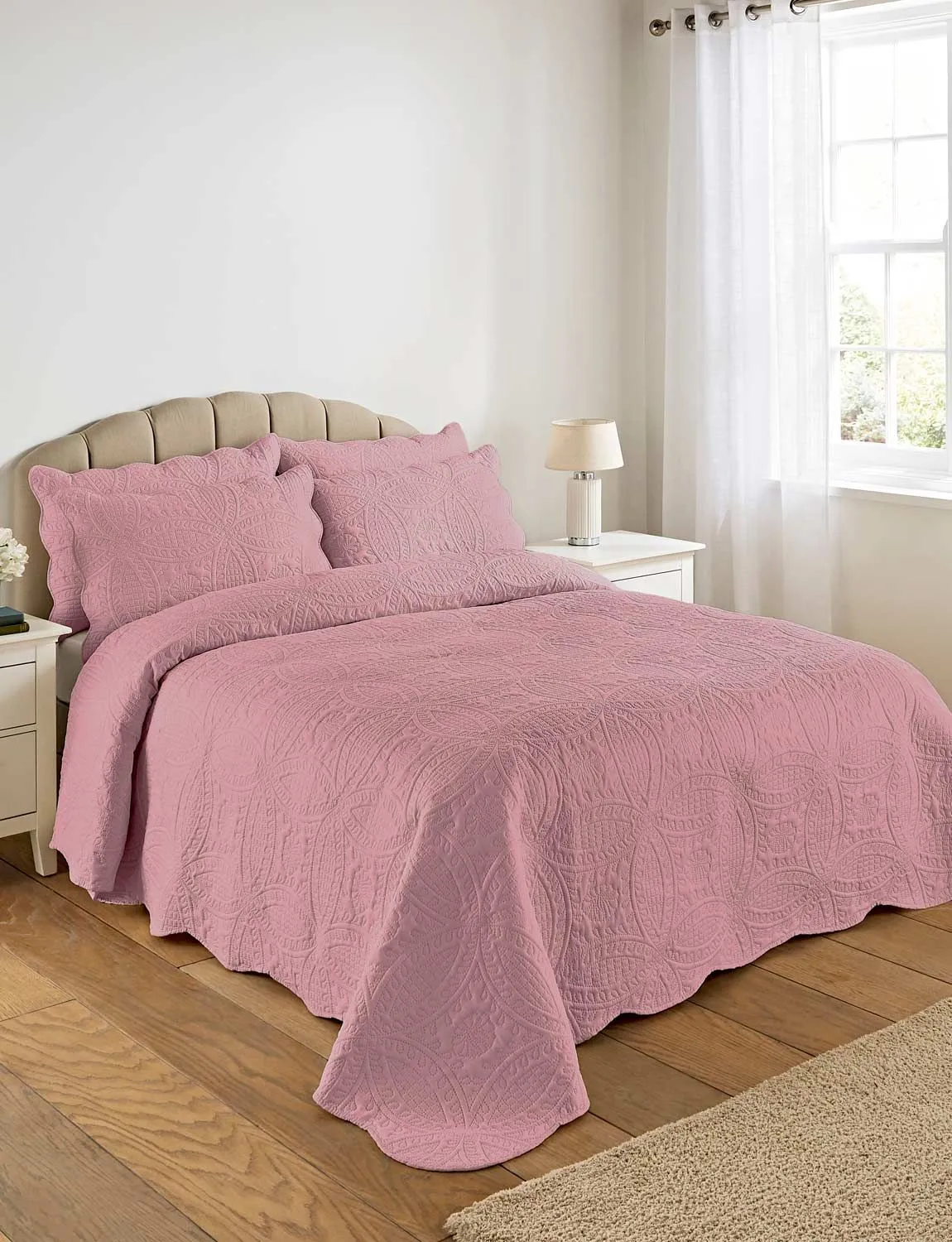 Chums Olivia Quilted Bedspread Set Includes FREE Quilted Pillowsham(s) in Pink
