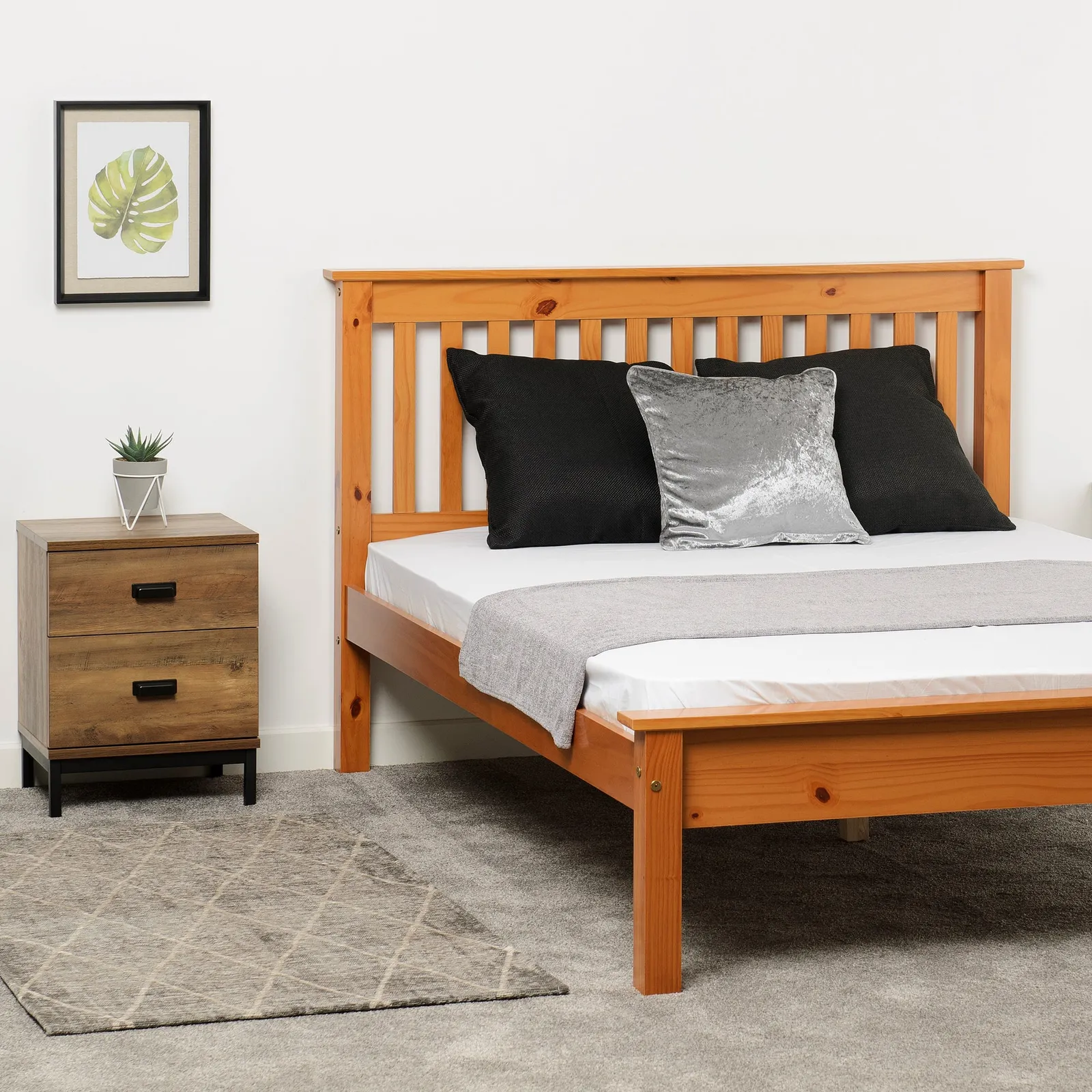 Monaco Pine Low Foot End Bed Frame Brown