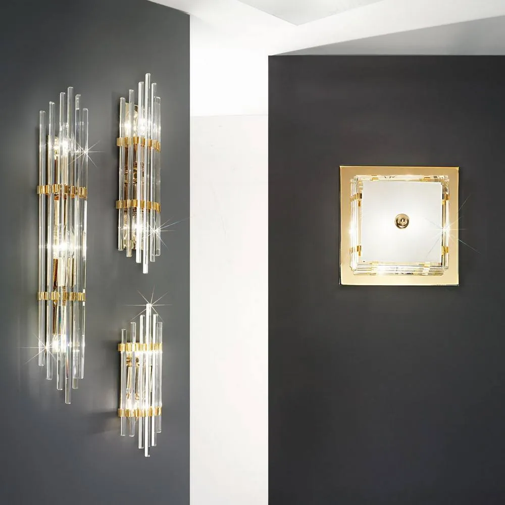 Netlighting Ontario Lifestyle Wall Light Polished Gold 3x E14 2
