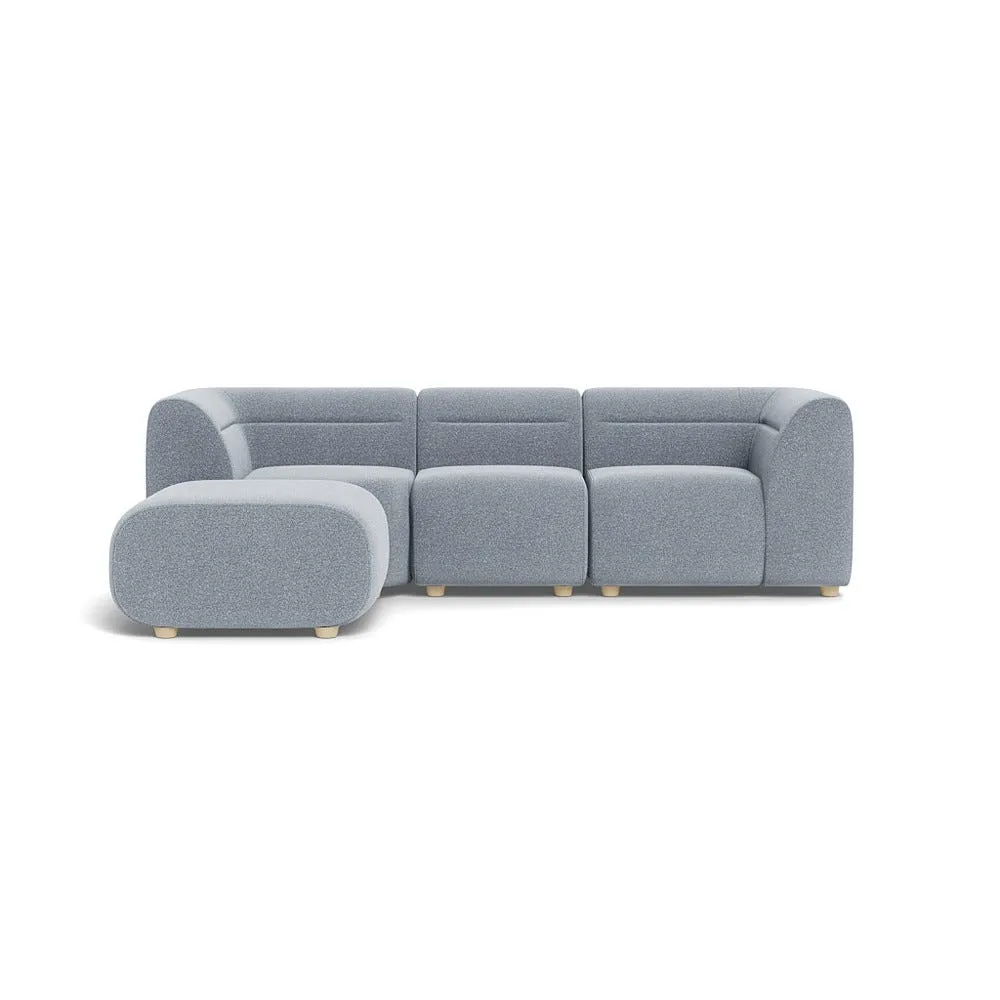 Heal's Lilli Left Hand Facing Corner Sofa Boucle Steel Natural Beech Feet 1