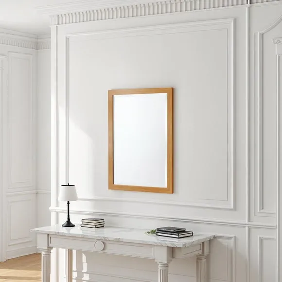 Yearn Simple Oak Effect Bevelled Wall Mirror 2