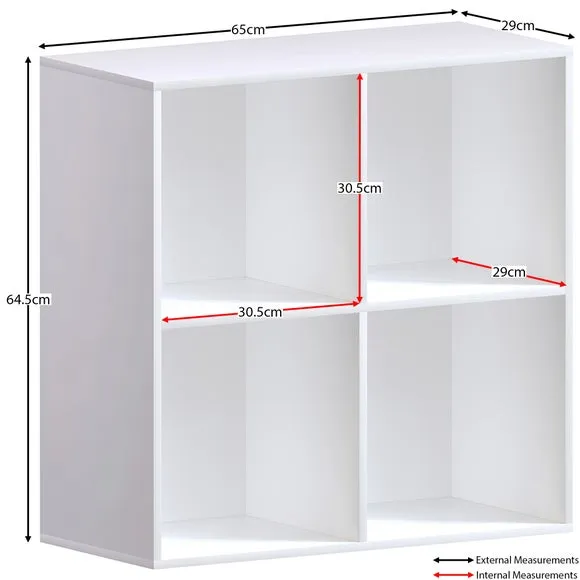 Return - Vida Designs Durham 2x2 Cube Storage Unit, White 2