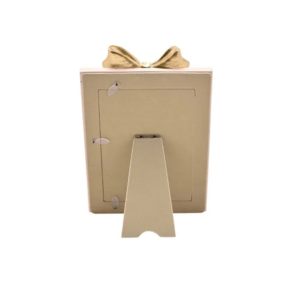 Hestia Soft Pink Photo Frame with Gold Bow 3