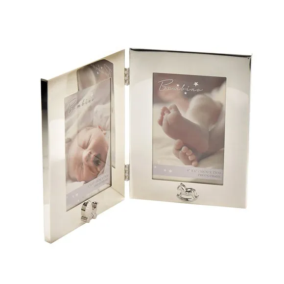 Bambino Silver Plated Double Photo Frame 2