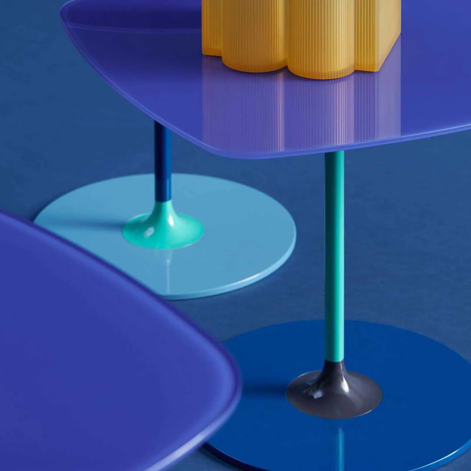 Kartell Thierry Side Table 33X50X50 Blue Glass | Barker & Stonehouse 6