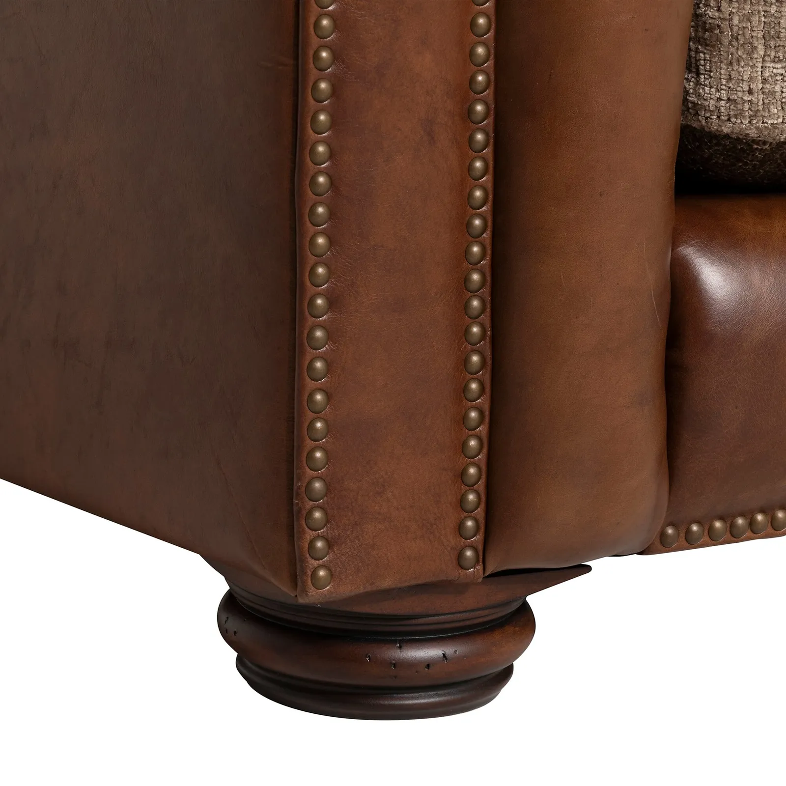 Taunton 3 Seater Sofa, Brown Fabric & Leather | Barker & Stonehouse 4