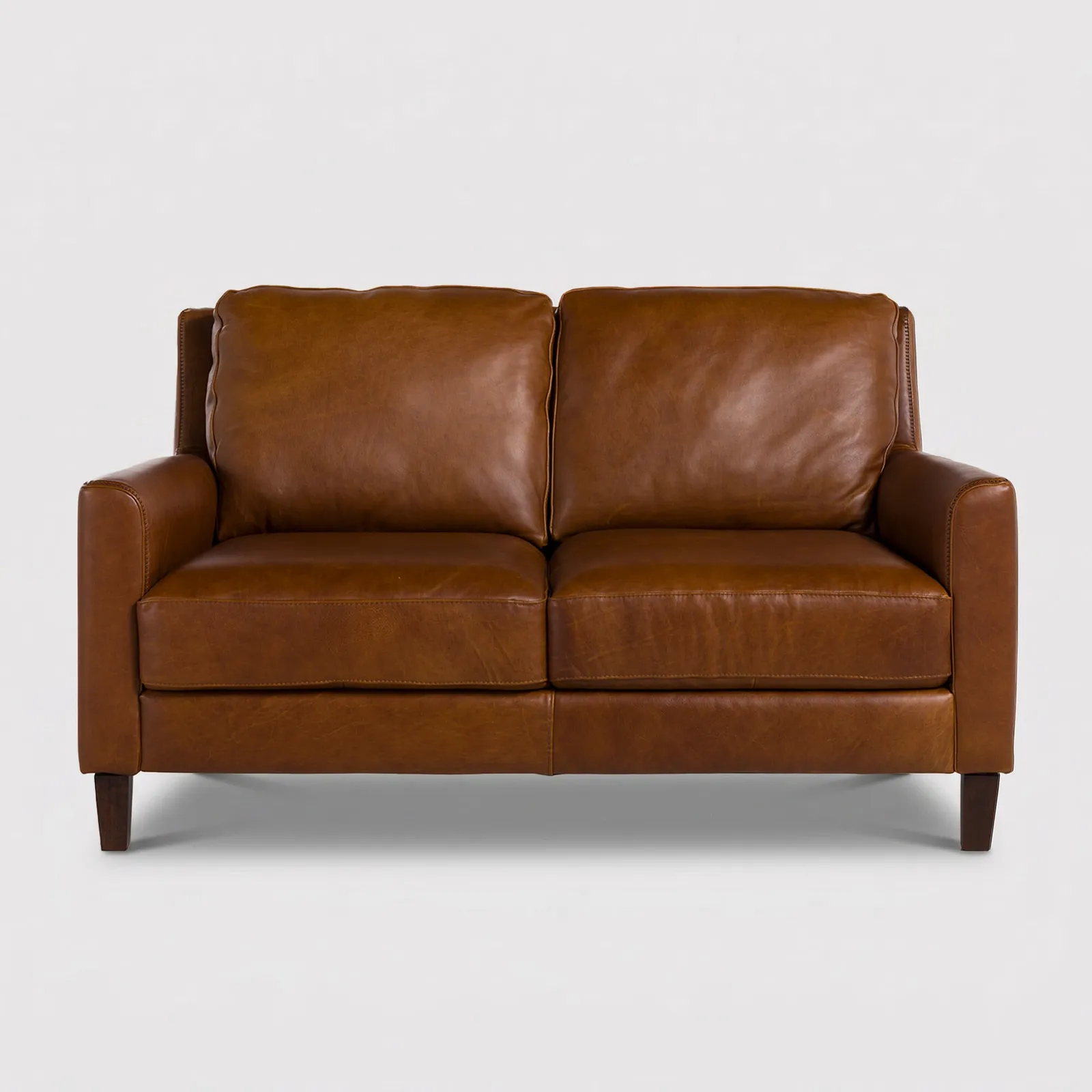 Albard Loveseat Sofa, Brown Leather | Barker & Stonehouse