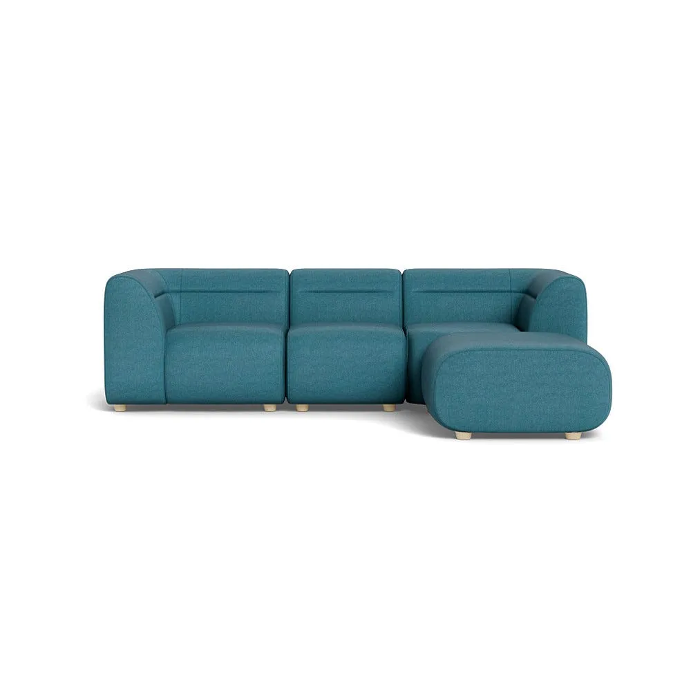 Heal's Lilli Right Hand Facing Corner Sofa Brushed Cotton Cadet Natural Beech Feet 1