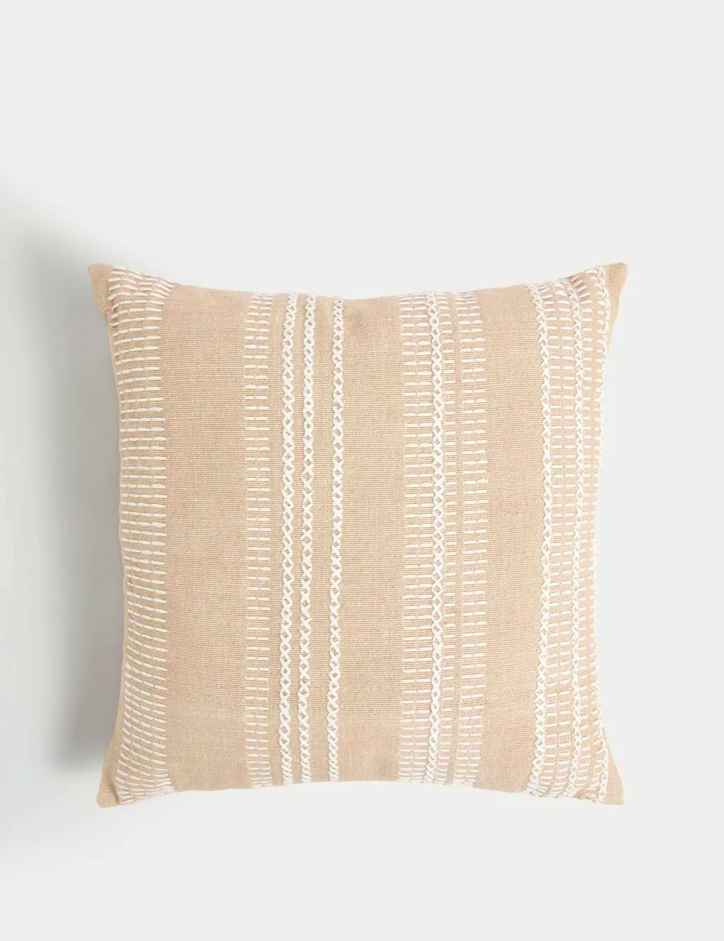 M&S Pure Cotton Embroidered Cushion Neutral