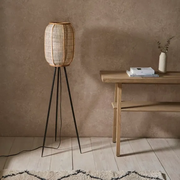 Vogue Zen Linen and Bamboo Floor Lamp 2