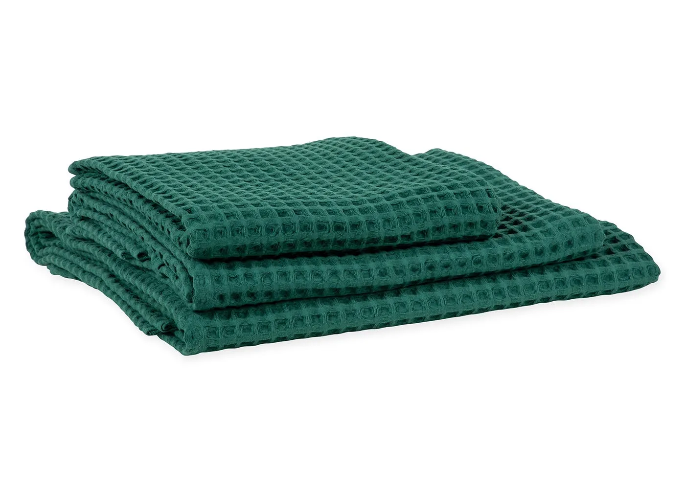 Heal's Waffle Bath Towel Green 70 x 140 cm 1