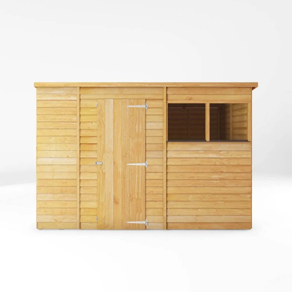 Mercia 10 x 6 Feet Overlap Pent Shed - L189.1 x W297.4 x H200.7 cm - Brown in Light Tan 3