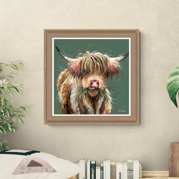Artko Angus Highland Cow by Ashley Saunders Framed Print