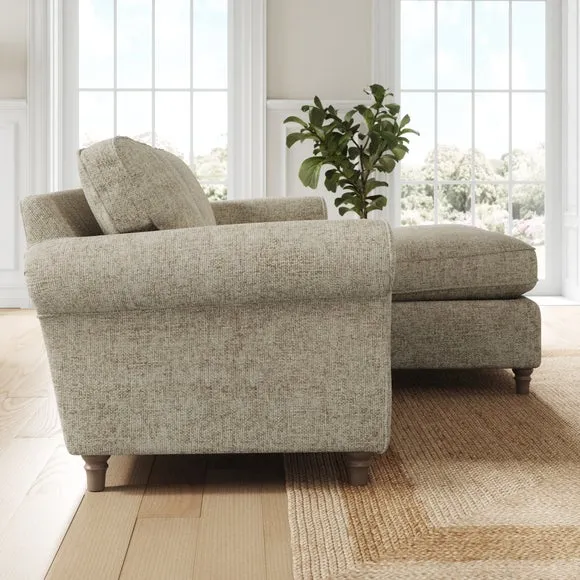 Flori Chunky Chenille Corner Chaise Sofa 2
