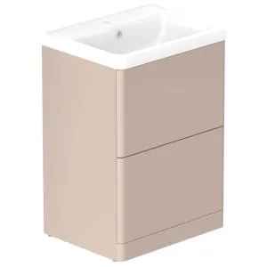 Nexa By VADO Veva Sunset Pink Freestanding Vanity Unit & Ceramic Basin - 600mm