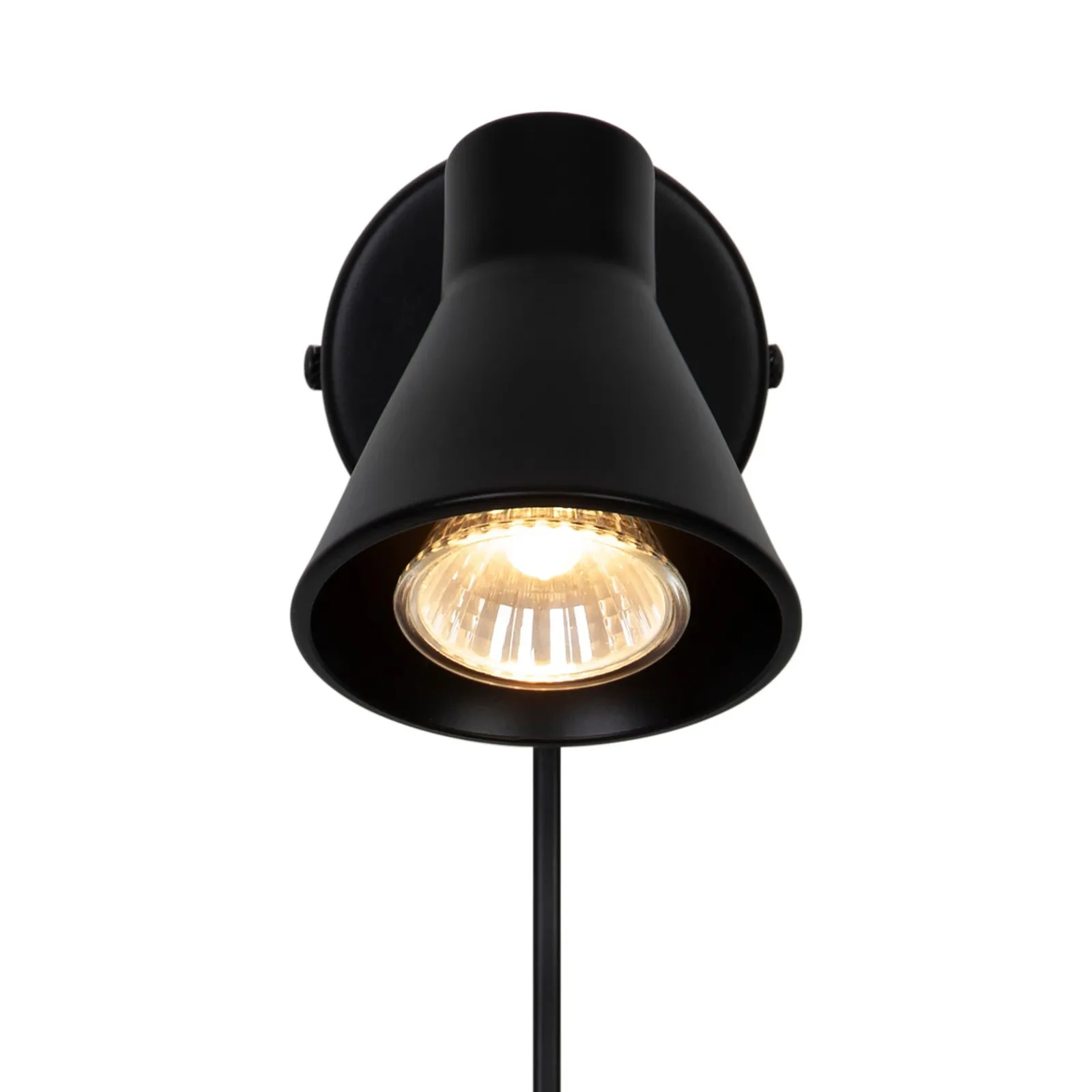 Nordlux Eik Wall Light Black Metal Bedroom GU10 Switch Plug In/Mains 3