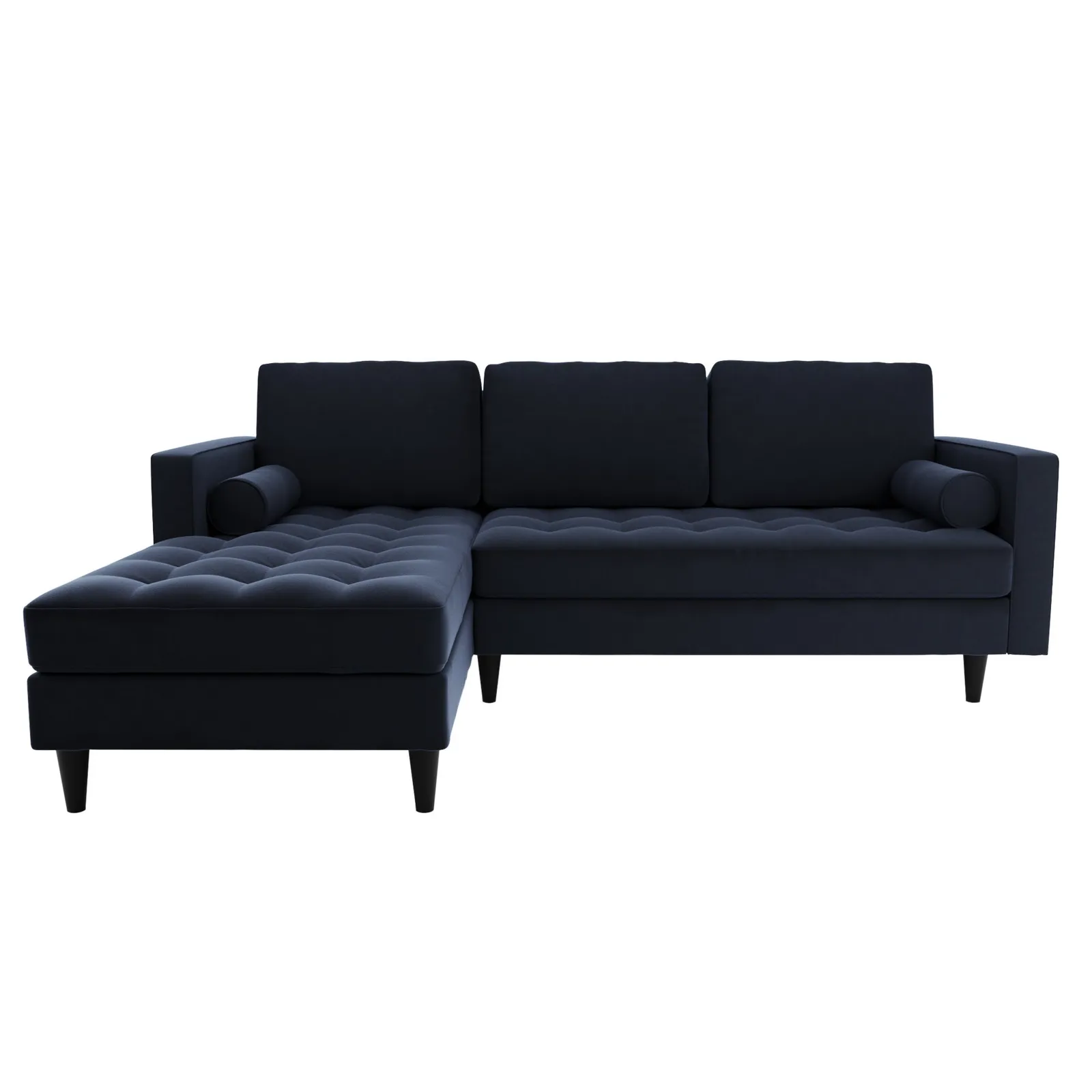 Zoe Velvet Left Hand Corner Sofa Navy Blue
