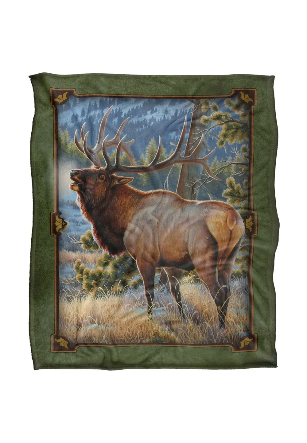 JQ Licensing Cf-Jp Elk Meadow Silky Touch Super Soft Throw Blanket 152 X 127 cm in White