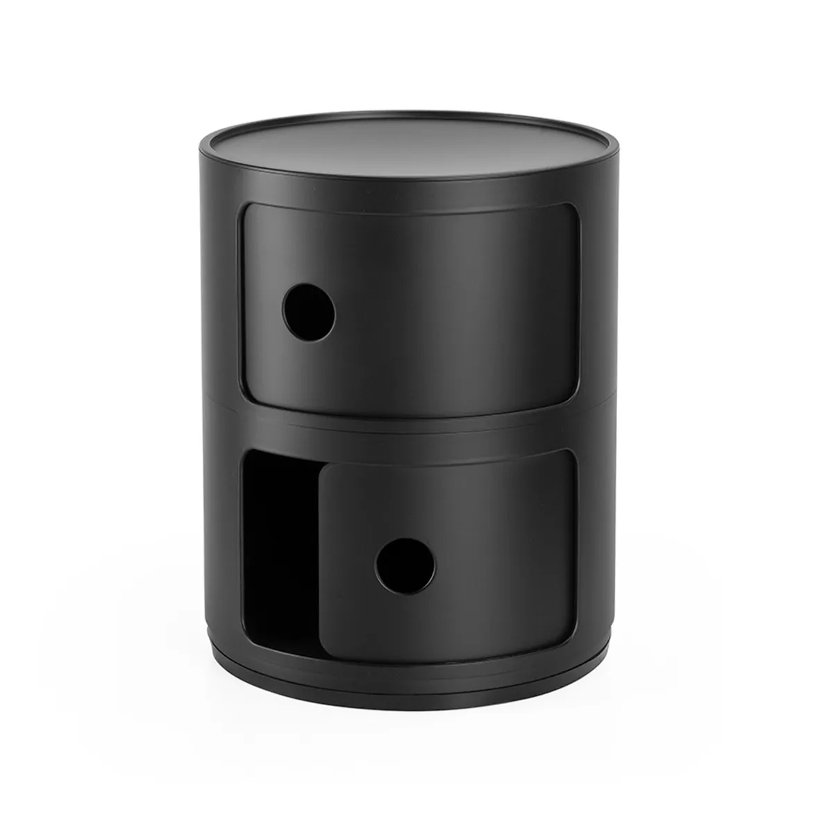 Kartell Componibili Recycled 2 Element Table, Black Plastic | Barker & Stonehouse 2