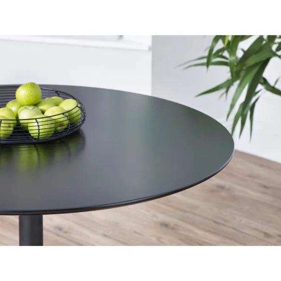 Nero 4 Seater Round Dining Table, 100cm 3