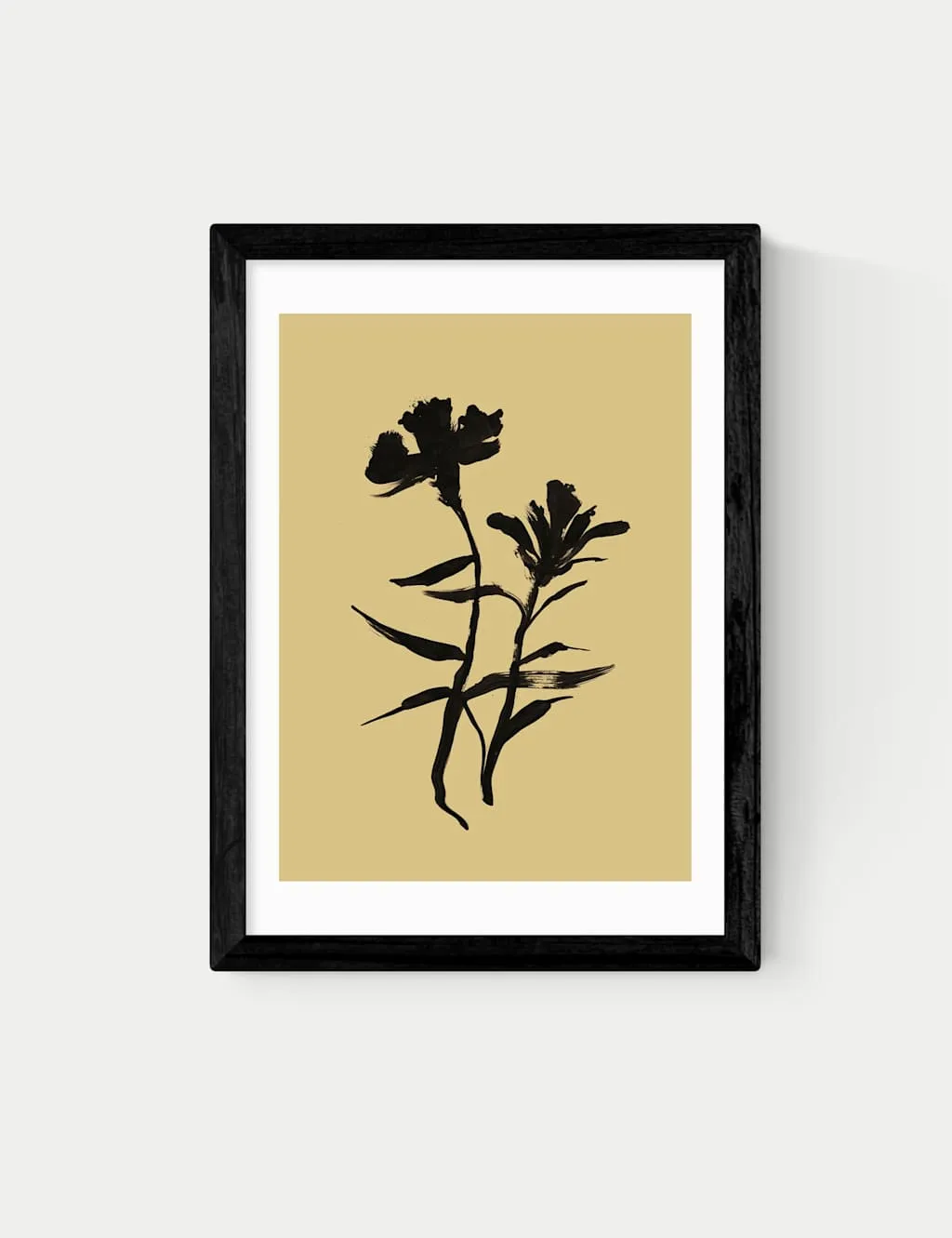 East End Prints Mono Botanical 3 Framed Art Print Black