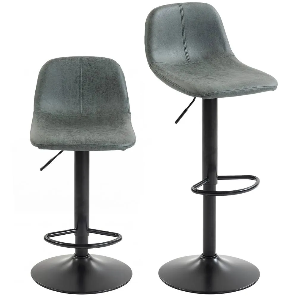 HOMCOM Bar Stools Set of 2, Modern Swivel Barstools for Dining Room in Green 2