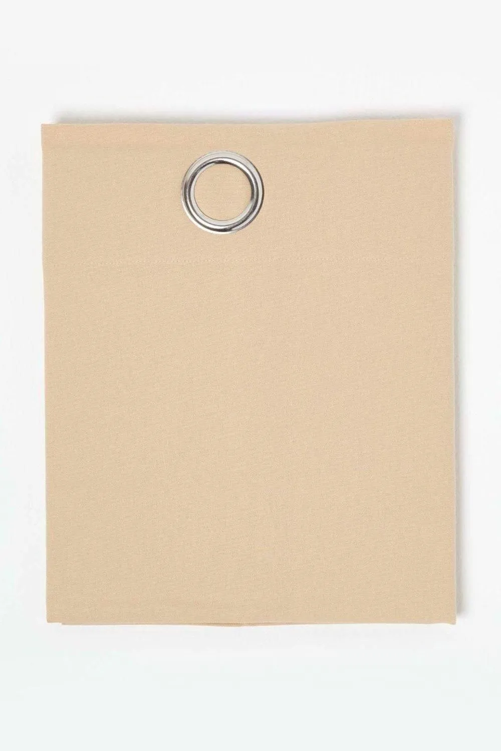 Homescapes Plain Cotton Ready Made Eyelet Curtain Pair in Beige 3