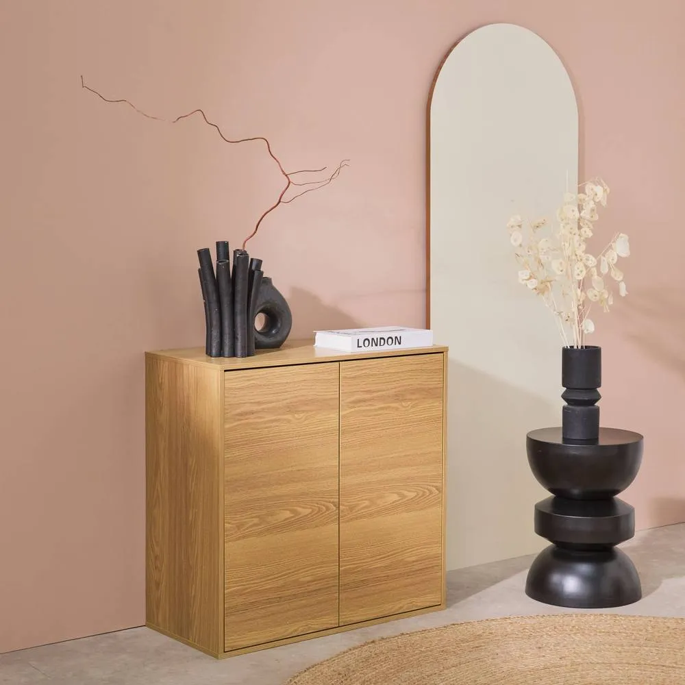 sweeek Wood effect storage unit, 2 doors, 70cm in Brown 5