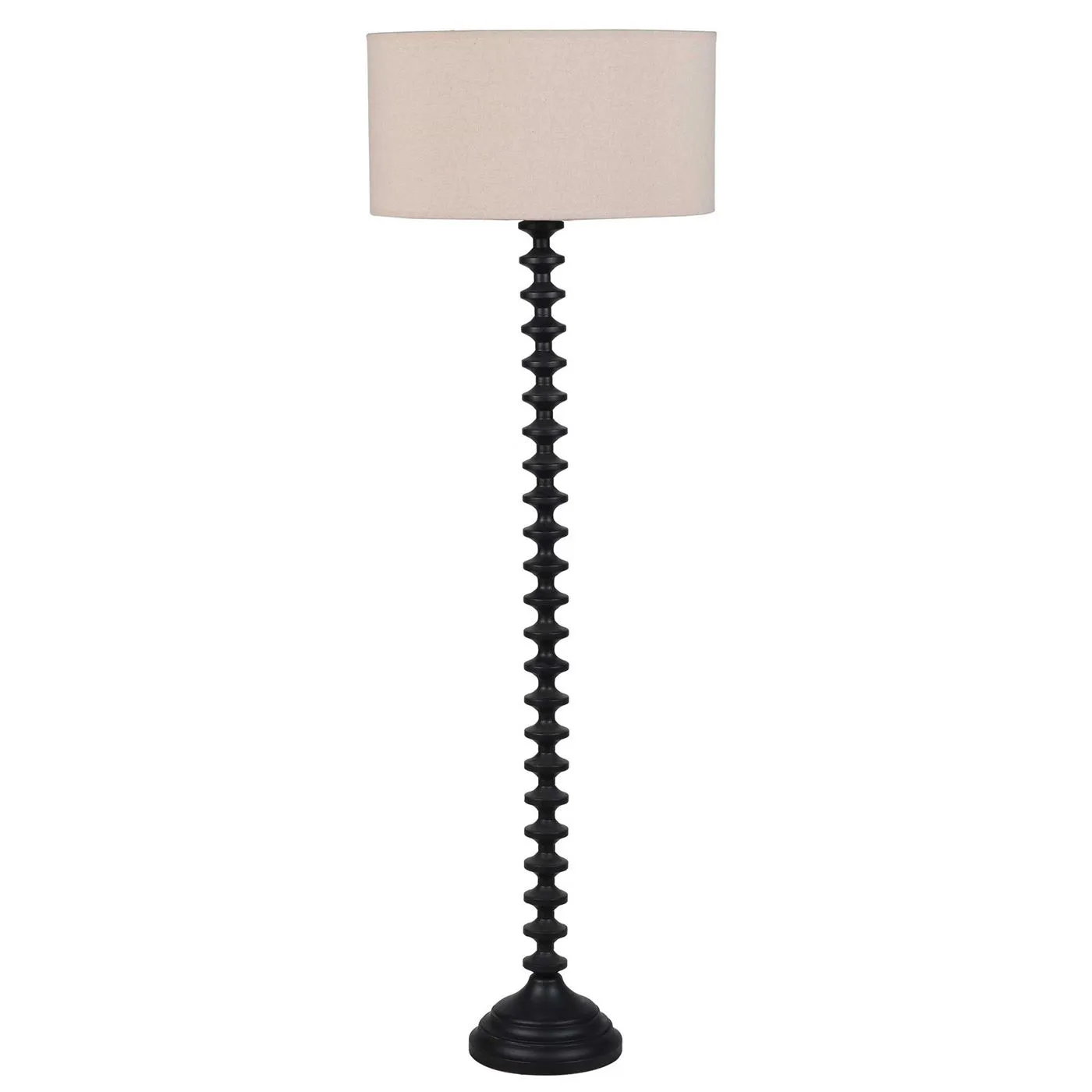 Ridged Base Floor Lamp, Black