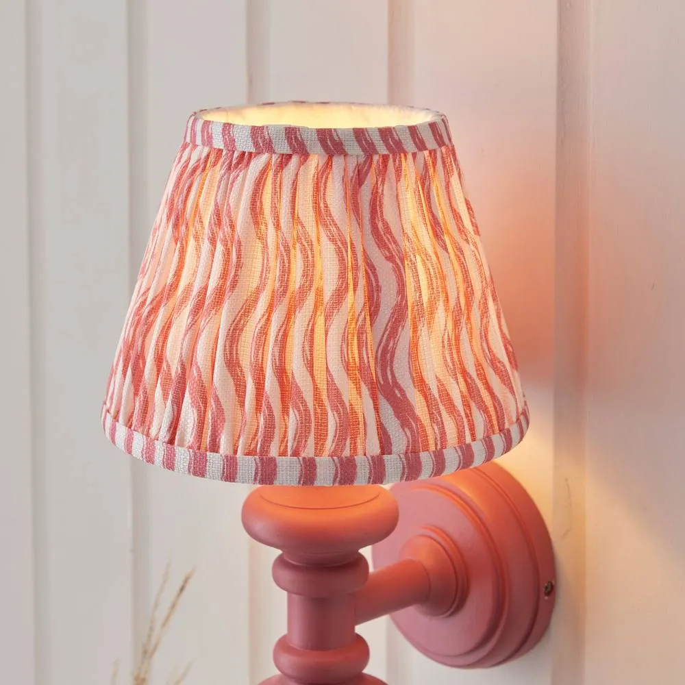 Netlighting Carnaby Pink Wall Light Pink Fabric Ripple Shade 20cm B22 4