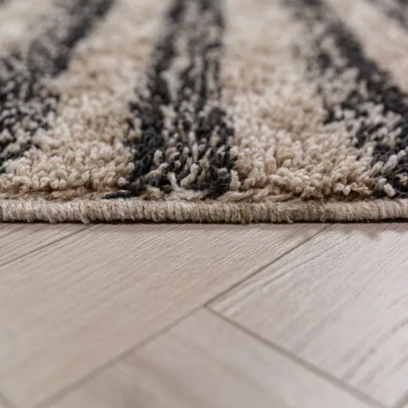Arven Striped Wool-Look Shaggy Rug 4