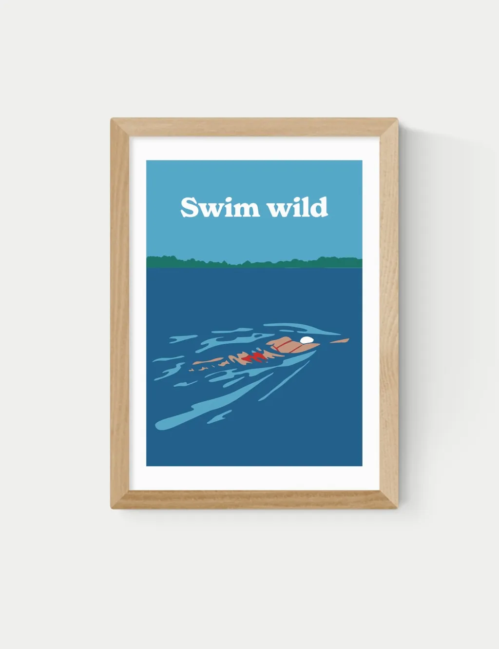 East End Prints Swim Wild Framed Art Natural