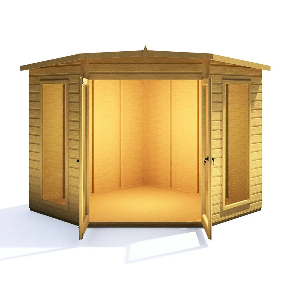Shires Barclay Shiplap Summerhouse Garden Sun Room Approx 8 x 8 Feet in Brown 2