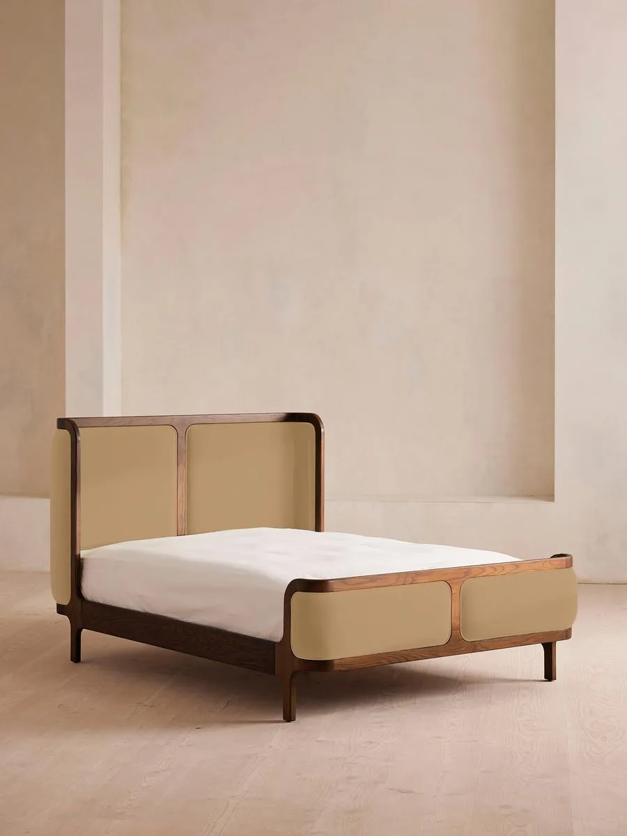 Belsa Bed, King, Velvet, Camel
