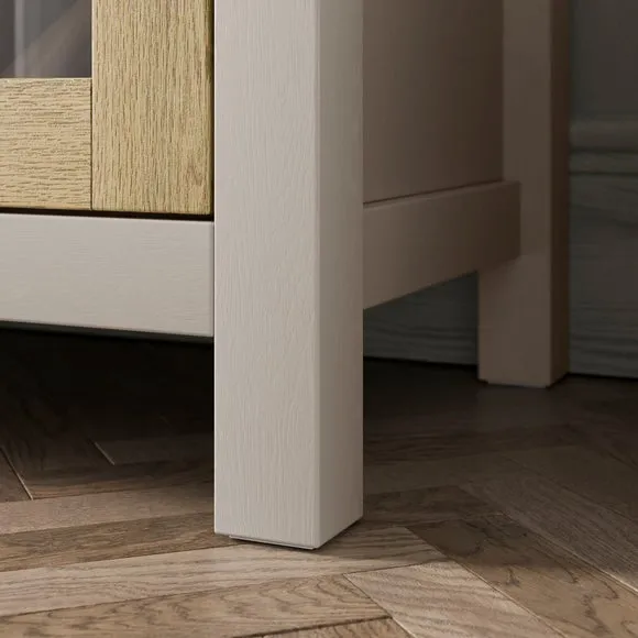 Olney Glazed Extra Wide Sideboard, Stone & Oak Effect 4